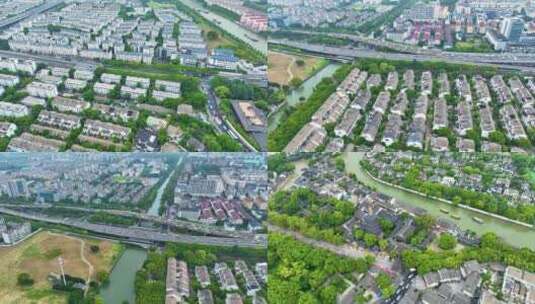 江苏苏州市姑苏区寒山寺风景风光航拍江南水高清在线视频素材下载