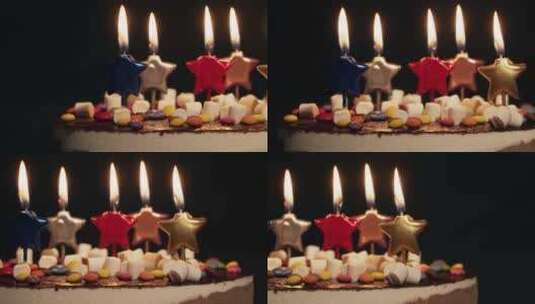 生日，星星，彩色，蜡烛高清在线视频素材下载