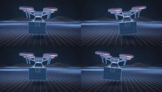 数字科技感无人机飞行器三维渲染高清在线视频素材下载