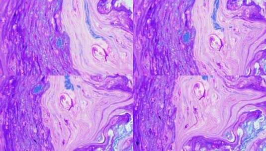 紫色和粉色的颜料混合流动高清在线视频素材下载