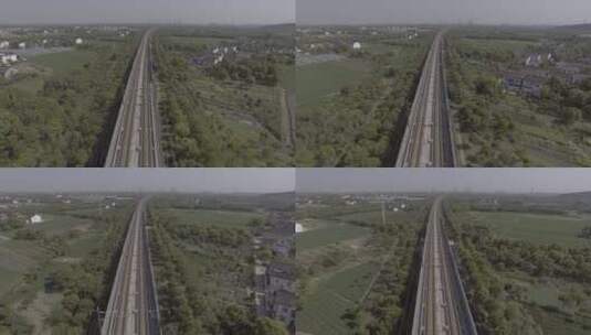 4k航拍铁路轨道高清在线视频素材下载