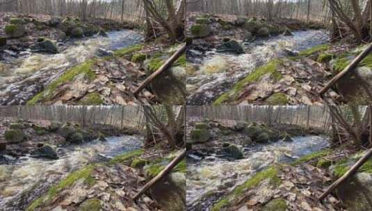 流淌的河流特写镜头高清在线视频素材下载