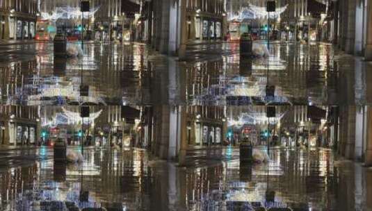 伦敦雨夜的空街高清在线视频素材下载