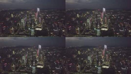 广州CBD珠江新夜景城航拍城市高清在线视频素材下载