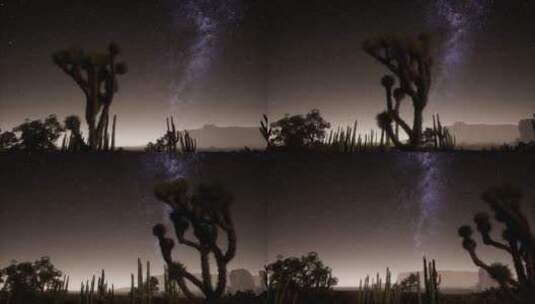 星空下的沙漠景观延时拍摄高清在线视频素材下载