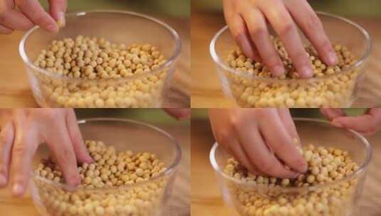 玻璃碗装黄豆 (3)高清在线视频素材下载