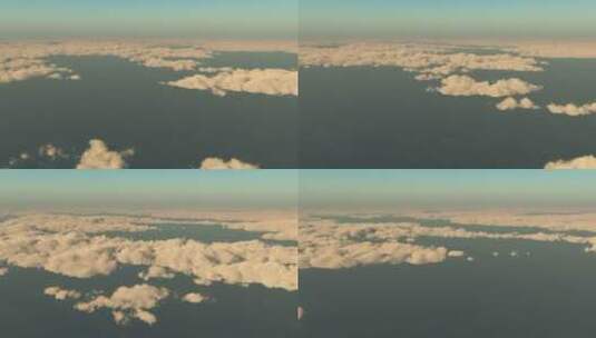 在云层上方的天空中飞翔，循环视频高清在线视频素材下载