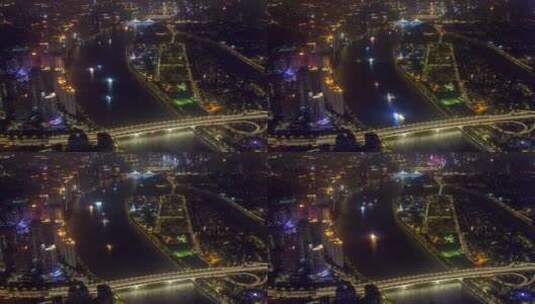 广州珠江区域夜景延时高清在线视频素材下载