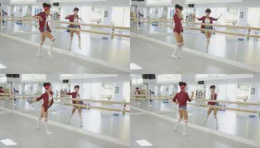 女学生排练舞蹈高清在线视频素材下载