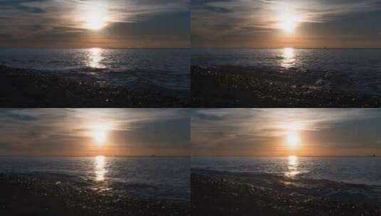 海上美丽的日落延时高清在线视频素材下载