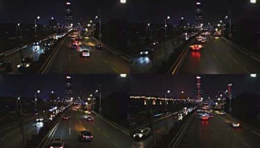 4K实拍夜间车流延时摄影高清在线视频素材下载