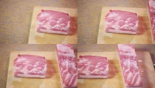 切猪肉片猪肉肉片炒肉高清在线视频素材下载