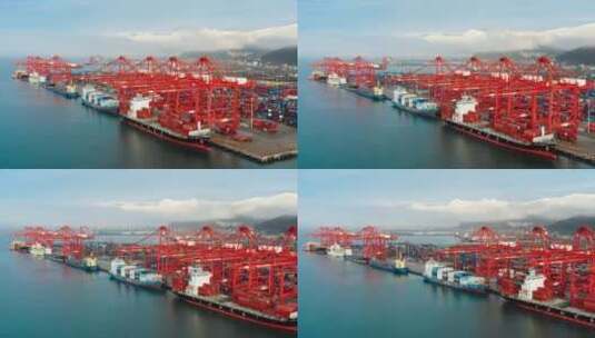 航拍货运码头港口高清在线视频素材下载