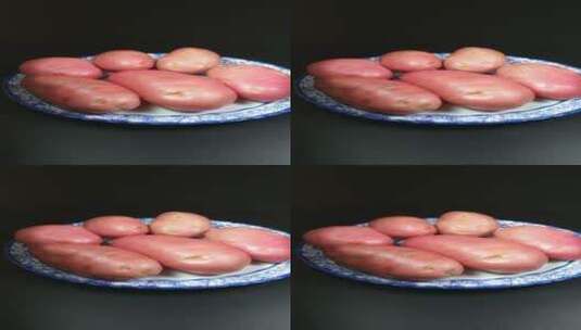 红土豆特写马铃薯洋芋有机蔬菜高清在线视频素材下载