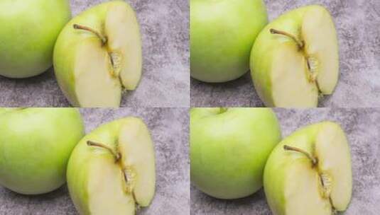 青苹果新疆王林苹果酸甜脆爽4k水果高清在线视频素材下载