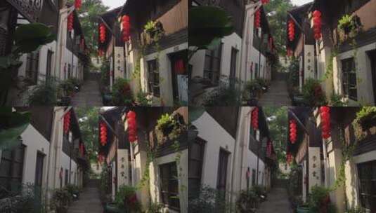杭州小河直街历史文化街区风景高清在线视频素材下载