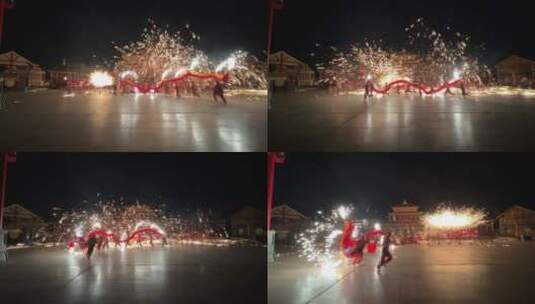 济南方特东方神画火龙钢花表演高清在线视频素材下载