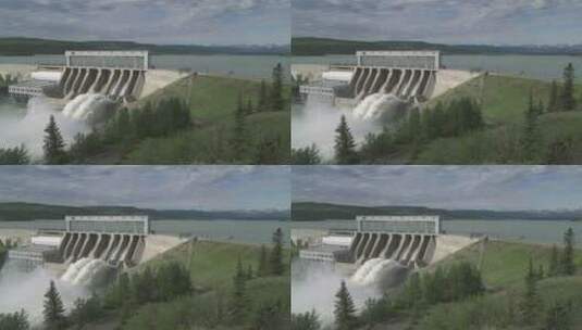 水电站堤坝的特写高清在线视频素材下载