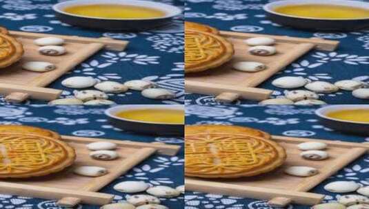 中秋佳节月饼美食中国风复古背景4k视频高清在线视频素材下载