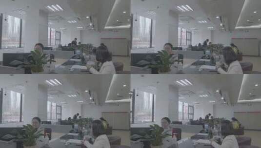 华夏银行办客户理业务办公工作高清在线视频素材下载