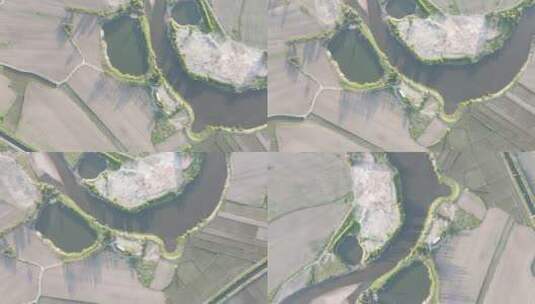 无人机航拍阿什河畔高清在线视频素材下载