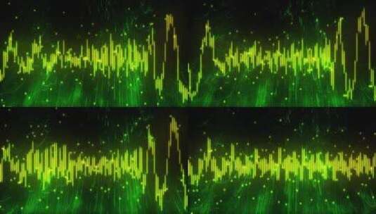 绿色虚拟音乐波形高清在线视频素材下载