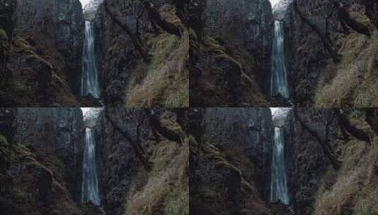 瀑布飞流山间河流溪水高清在线视频素材下载