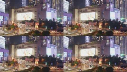 4K重庆观音桥步行街车流人流延时高清在线视频素材下载