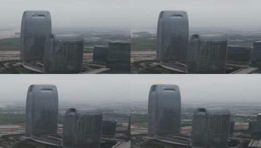 广州万胜围地标高楼航拍高清在线视频素材下载