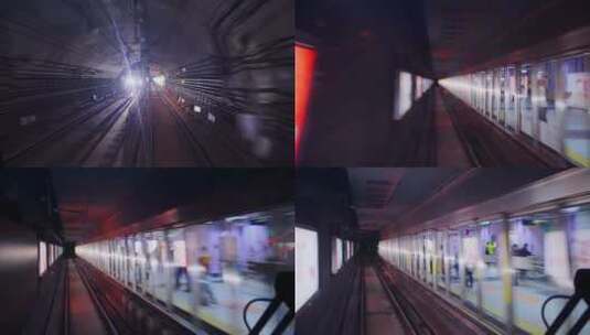 地铁交通铁轨车头第一视角高清在线视频素材下载