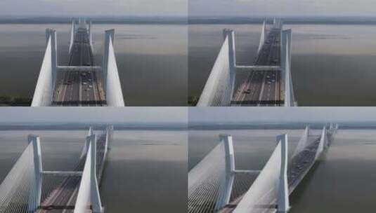 航拍湖北荆州长江大桥高清在线视频素材下载