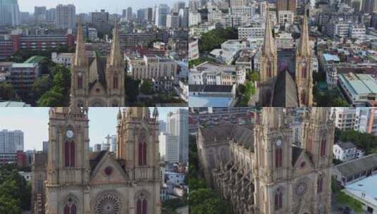 广州石室圣心大教堂高清在线视频素材下载