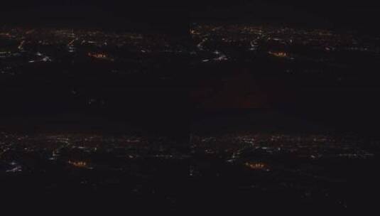 沈阳飞成都夜晚航班飞行俯拍夜景高清在线视频素材下载