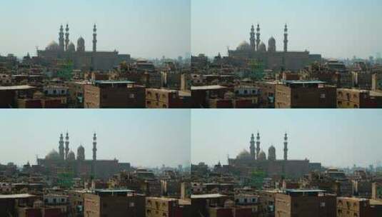 开罗城内的清真寺高清在线视频素材下载