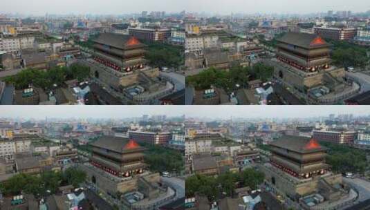 陕西省西安市鼓楼航拍高清在线视频素材下载