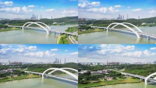南宁的大桥航拍高清在线视频素材下载