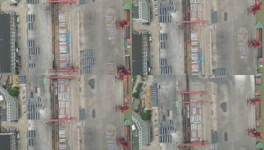 航拍长江货运码头港口江西九江高清在线视频素材下载
