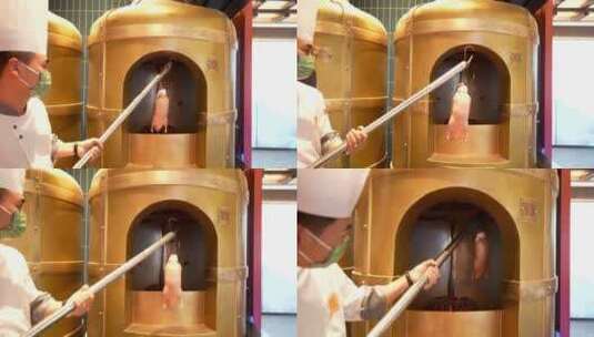 烤鸭制作过程高清在线视频素材下载