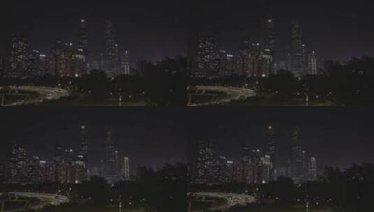 珠江新城IFC夜景高清在线视频素材下载