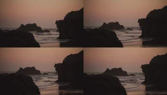 日落时分的海洋潮汐高清在线视频素材下载