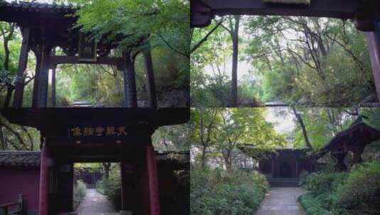 杭州玉皇山天龙寺造像建筑4K视频合集高清在线视频素材下载