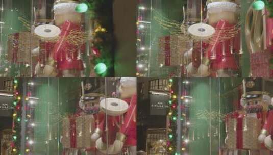 伦敦摄政街商店橱窗里的圣诞礼品高清在线视频素材下载