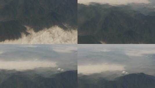 航拍杭州山川河流云海山峰空镜头高清在线视频素材下载
