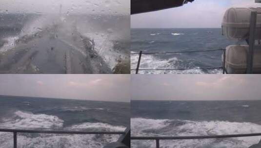 海上船只遇风浪高清在线视频素材下载
