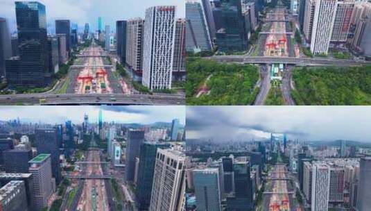 深圳深圳中大道航拍高清在线视频素材下载