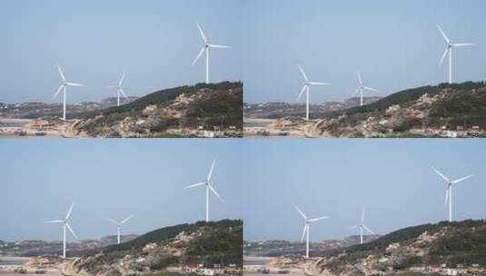 山上风力发电场风车高清在线视频素材下载