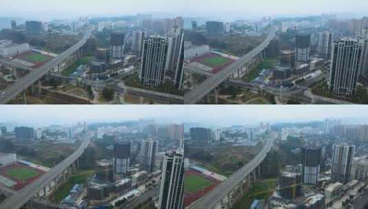 苍溪县城市风光与交通高清在线视频素材下载