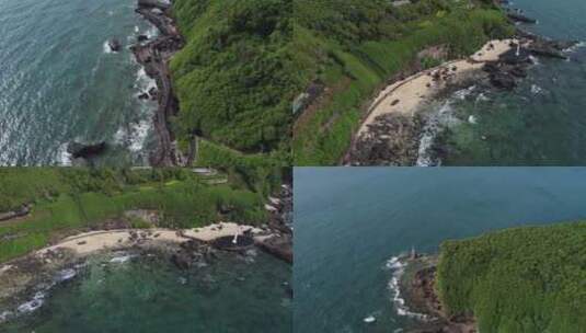 涠洲岛海边风浪火山岩海岛风景高清在线视频素材下载