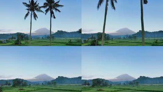 印度尼西亚巴厘岛阿贡山的鸟瞰图。高清在线视频素材下载