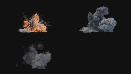4k巨大的大型爆炸烟尘火光光效-alpha (13)高清在线视频素材下载